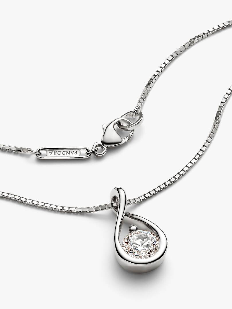 Pandora Infinite 14k White Gold Lab-grown Diamond Pendant Necklace 1.00 ct TW, 14k white gold