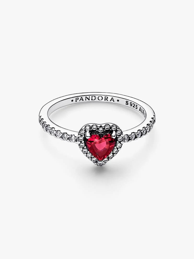 Elevated Red Heart Ring Sterling silver