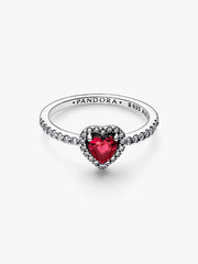 Elevated Red Heart Ring Sterling silver