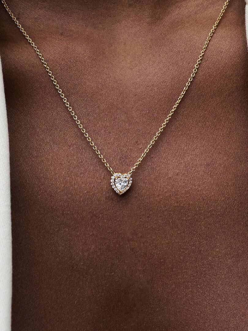 Sparkling Heart Collier Necklace 14k gold plating
