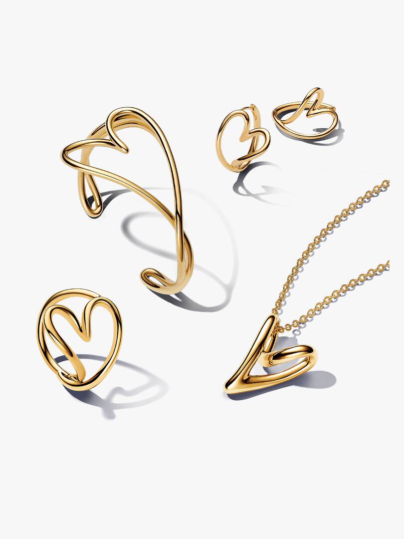 Organically Shaped Heart Jewelry Set 4 Quantity
