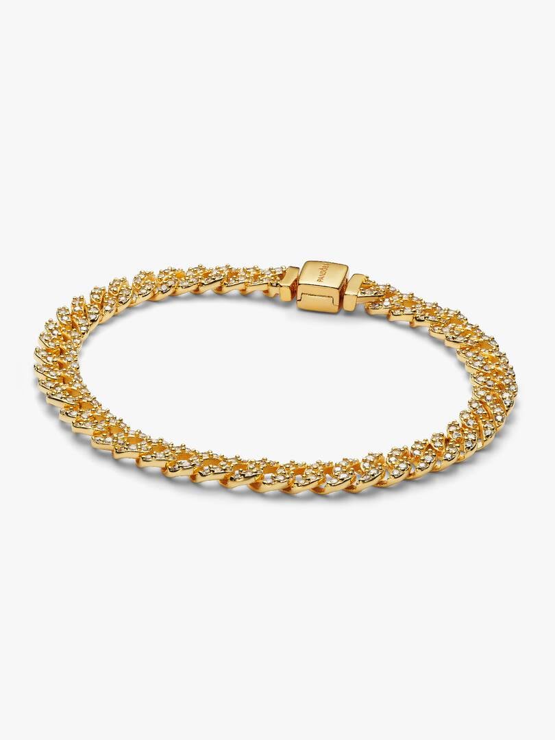 Pavé Cuban Chain Bracelet 14k gold plating