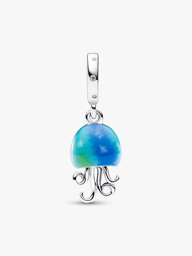 Color-changing Jellyfish Dangle Charm Sterling silver
