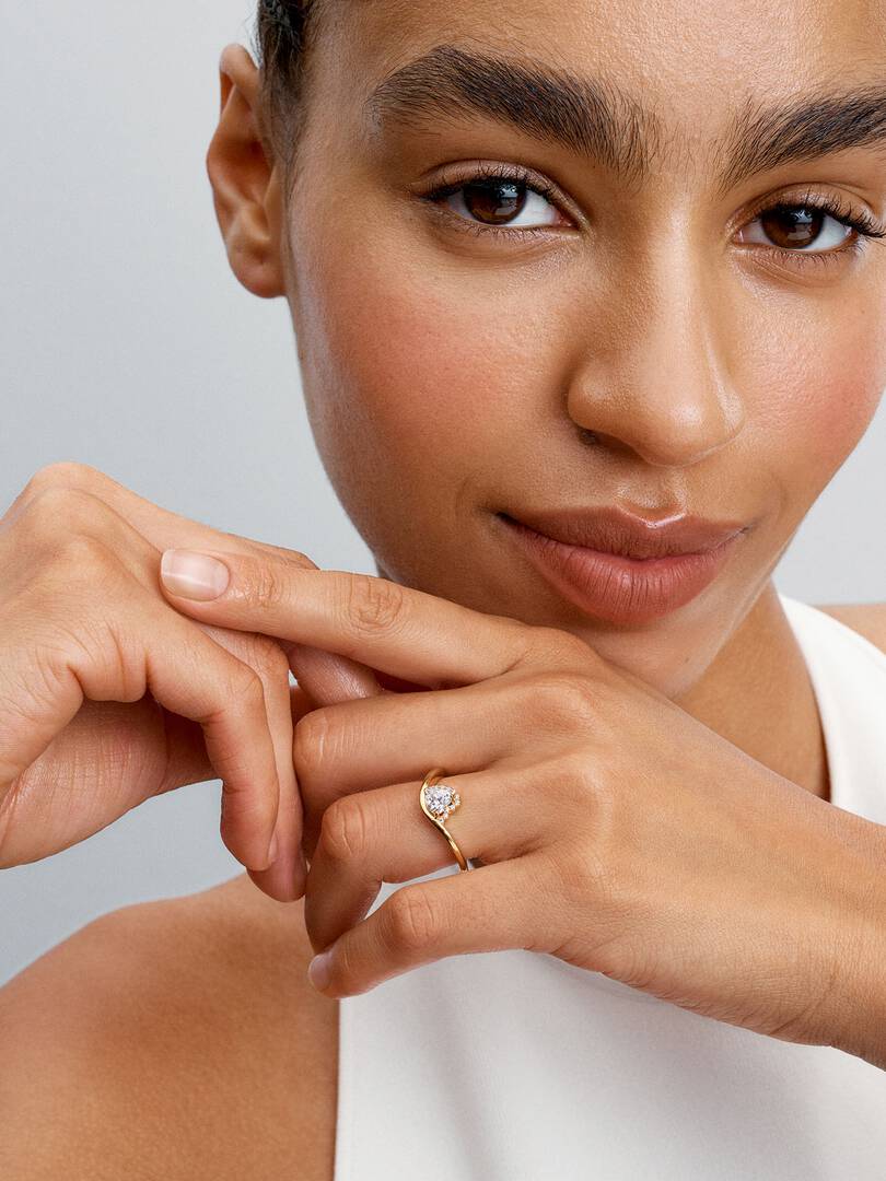 Wavy Heart Ring 14k gold plating