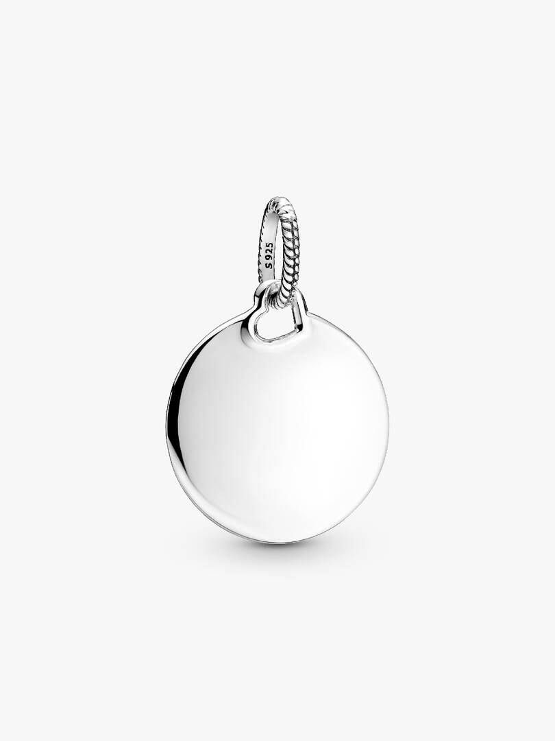 Engravable Round Tag Pendant Sterling silver