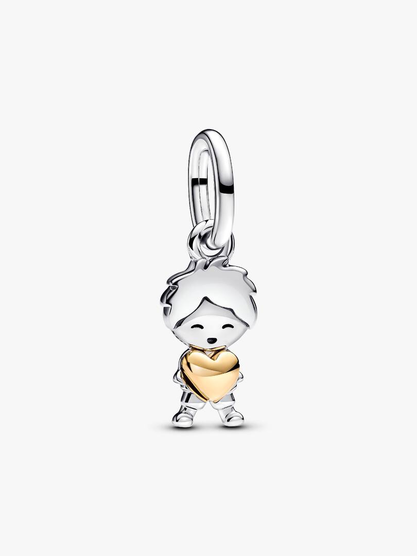 Happy Boy Dangle Charm Sterling silver, 14k gold plating