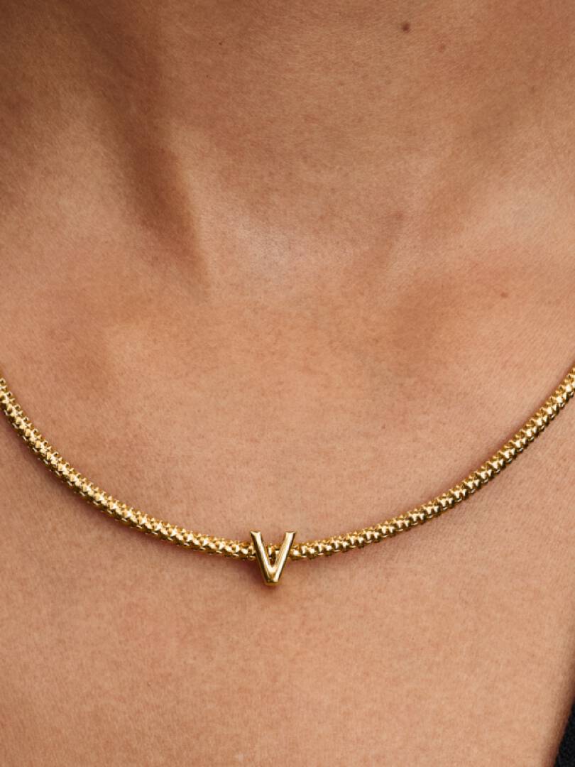 Letter V Alphabet Charm 14k gold plating