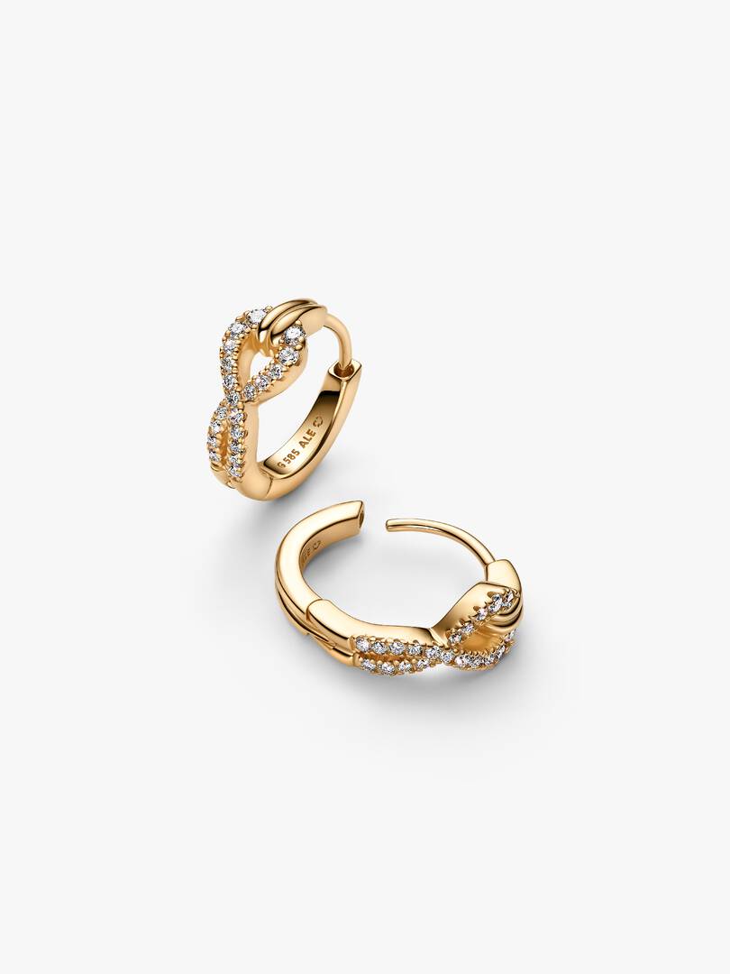 Pandora Infinite Lab-grown Diamond Pavé Hoop Earrings 0.26 ct TW, 14k gold