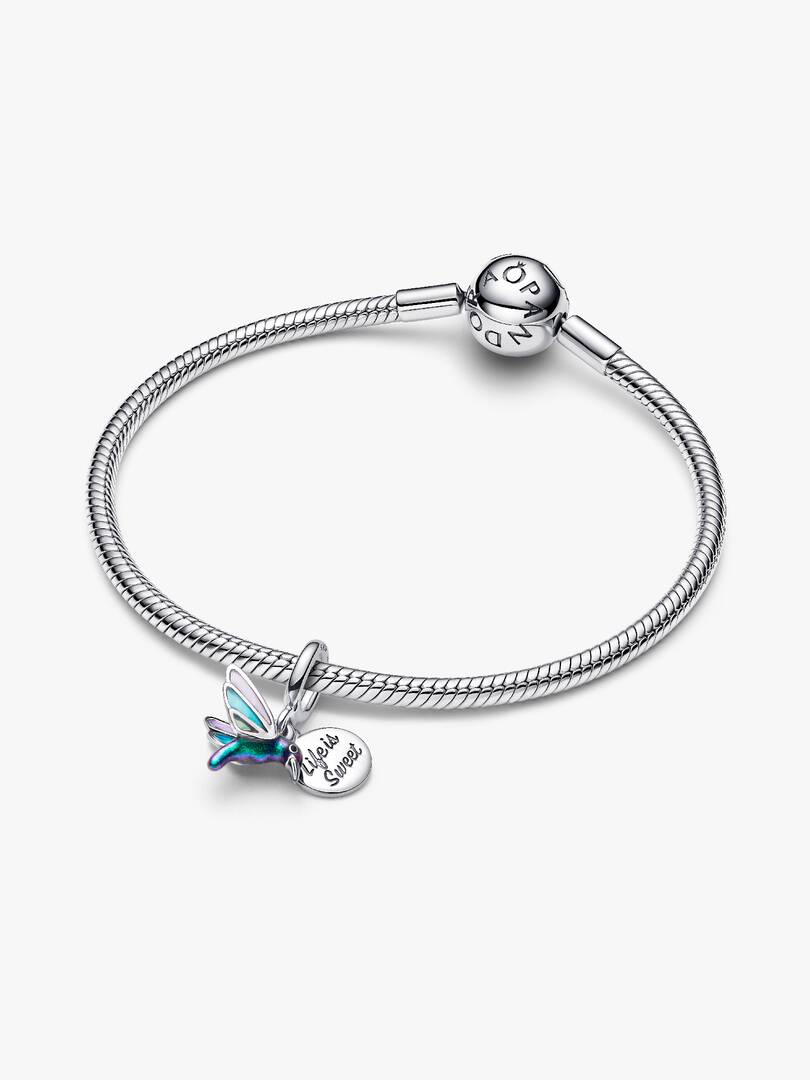 Hummingbird Double Dangle Charm Sterling silver