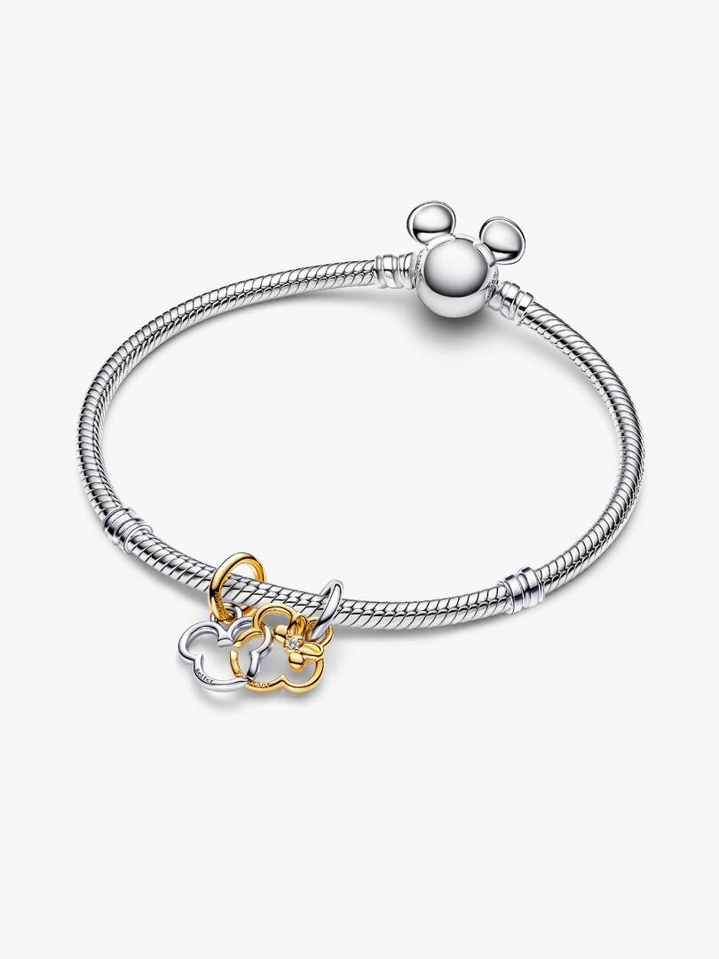 Disney Mickey Mouse & Minnie Mouse Splittable Dangle Charm Sterling silver, 14k gold plating