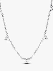 FINAL SALE - Triple Stone Heart Station Chain Necklace Sterling silver