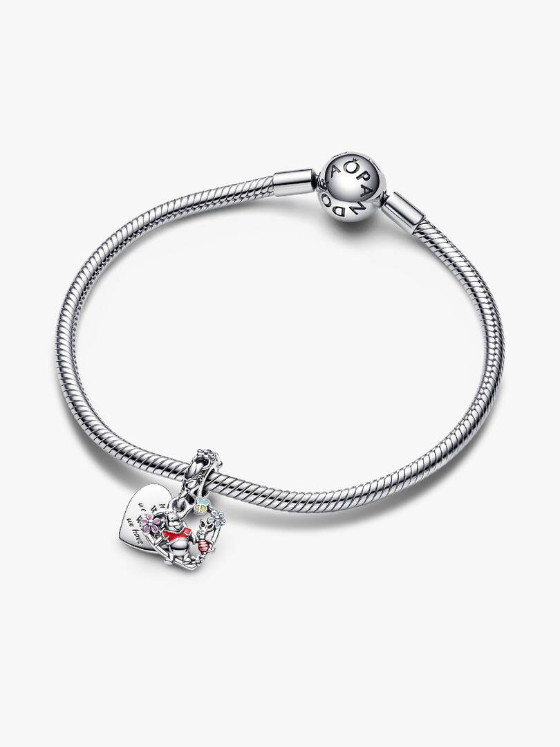 Disney Winnie the Pooh & Piglet Double Dangle Charm Sterling silver