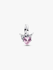 Winged Heart Mini Dangle Charm Sterling silver