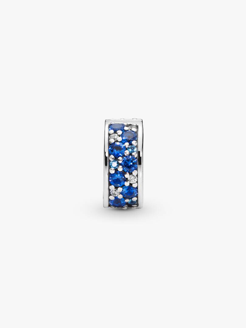 Blue Pavé Clip Charm Sterling silver