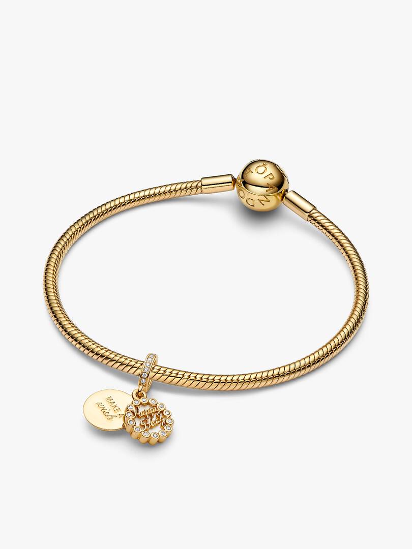 Happy Birthday Cake Dangle Charm 14k gold plating
