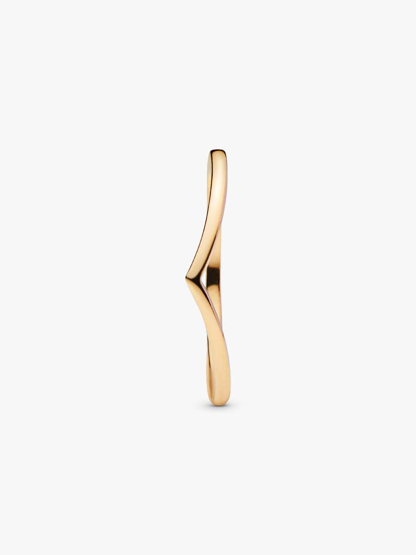 Polished Wishbone Ring 14k gold plating