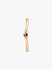 Polished Wishbone Ring 14k gold plating