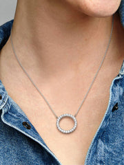 Circle of Sparkle Necklace Sterling silver