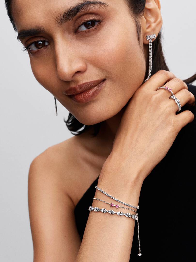 FINAL SALE - Pavé Bow Drop Earrings Sterling silver