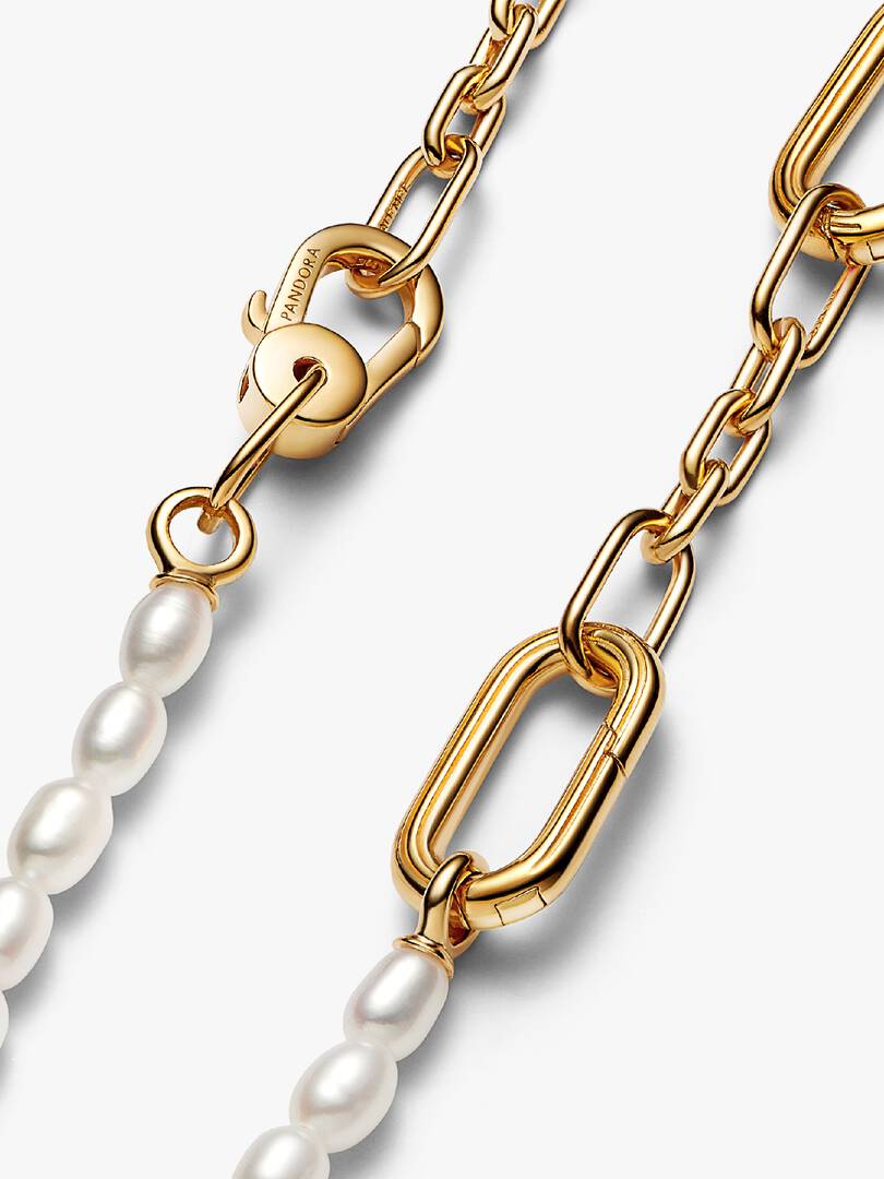 FINAL SALE - Pandora ME Slim Treated Freshwater Cultured Pearl Necklace 14k gold plating