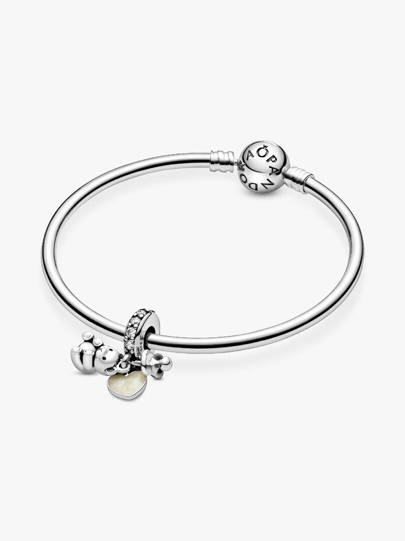 Baby Teddy Bear Dangle Charm Sterling silver