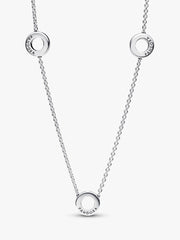 FINAL SALE - Pavé Circles Chain Necklace Sterling silver