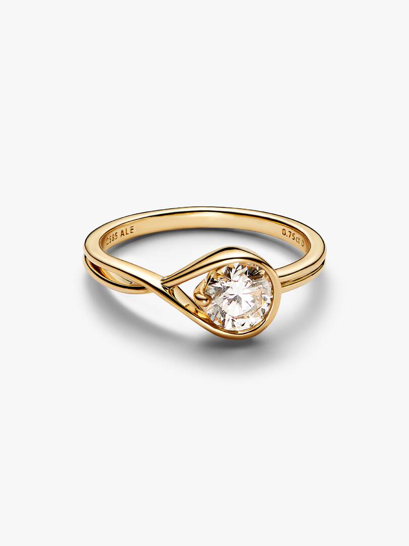 FINAL SALE - Pandora Infinite 14k Gold Lab-grown Diamond Ring 0.75 ct TW, 14k gold