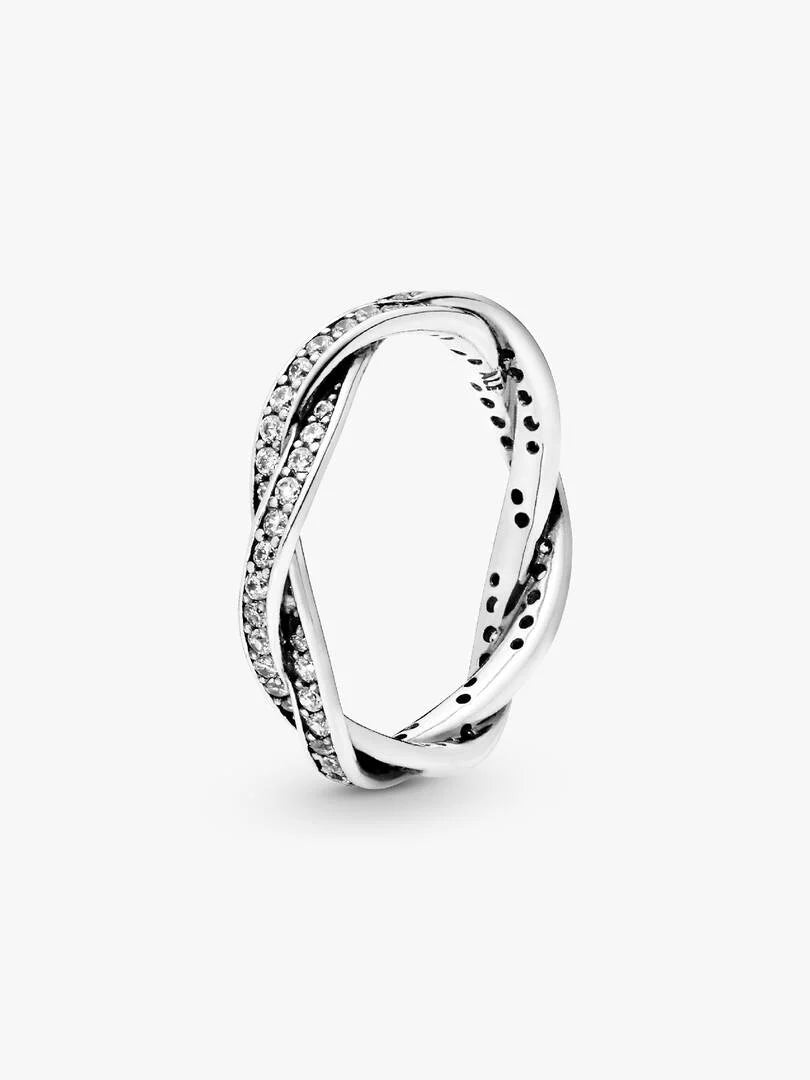 Sparkling Twisted Lines Ring Sterling silver