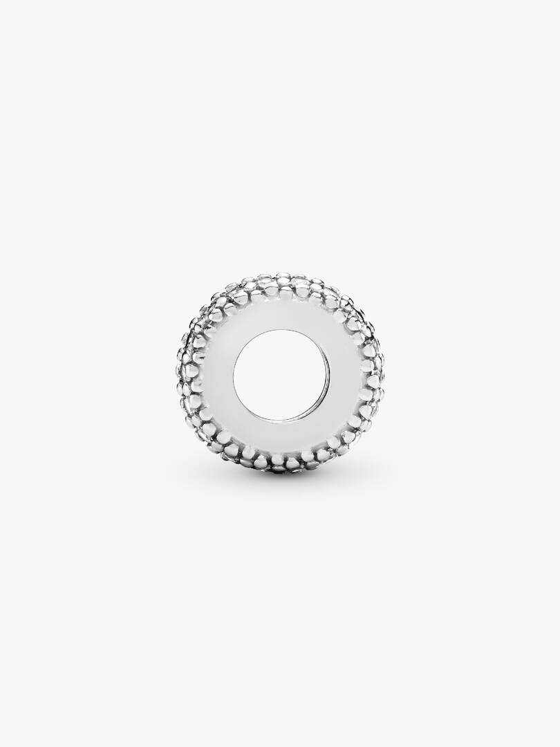Clear Sparkle Spacer Charm Sterling silver