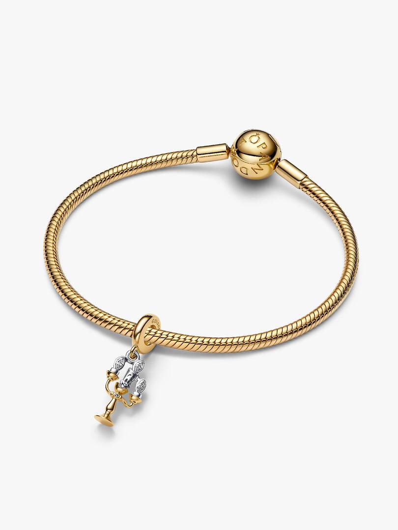 Disney Beauty and the Beast Lumiere Dangle Charm Sterling silver, 14k gold plating