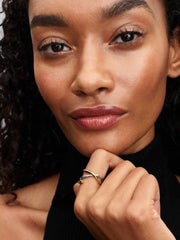 Organically Shaped Two-tone Double Ring Sterling silver, 14k gold plating