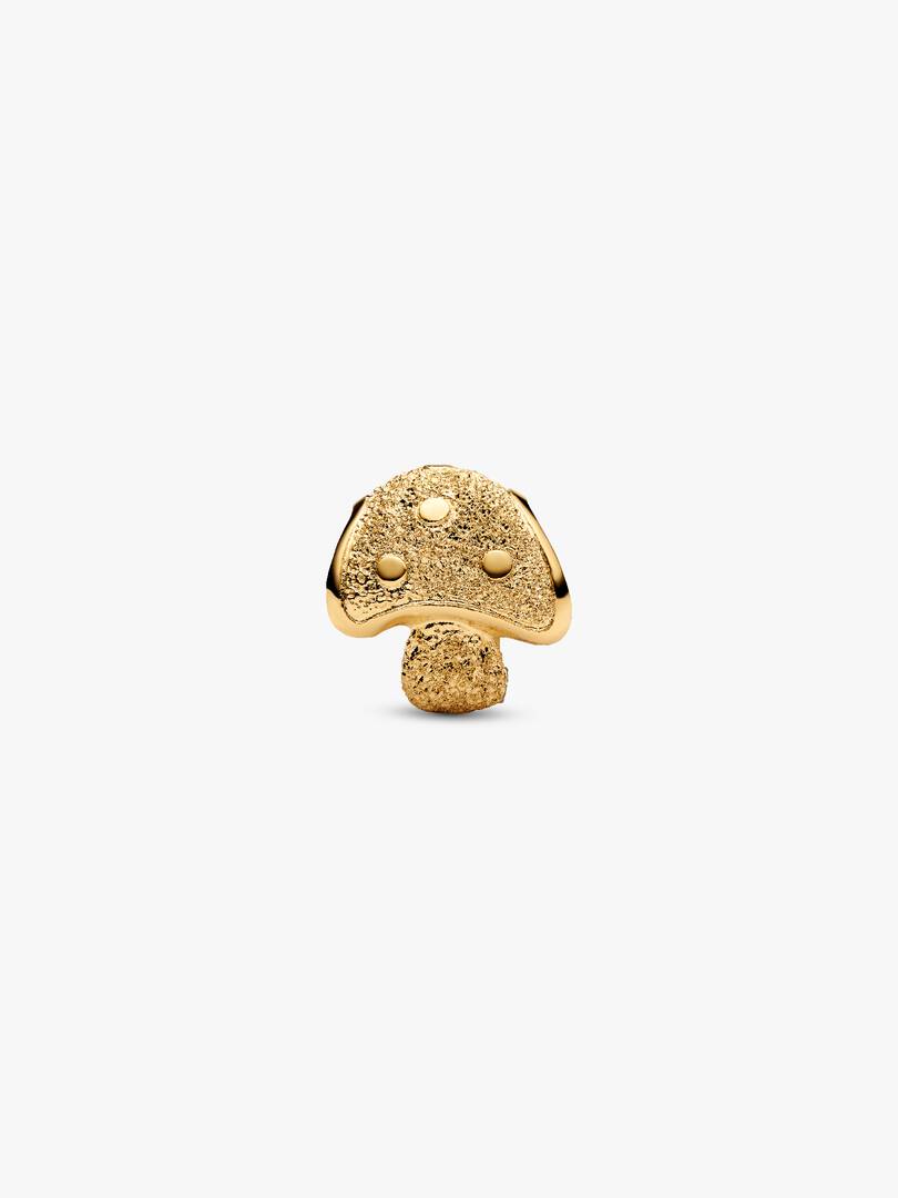 Textured Mushroom Mini Charm 14k gold plating