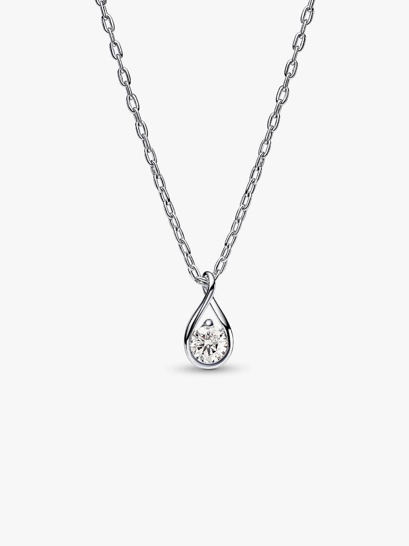 Pandora Infinite Sterling Silver Lab-grown Diamond Pendant Necklace 0.25 ct TW, Sterling silver