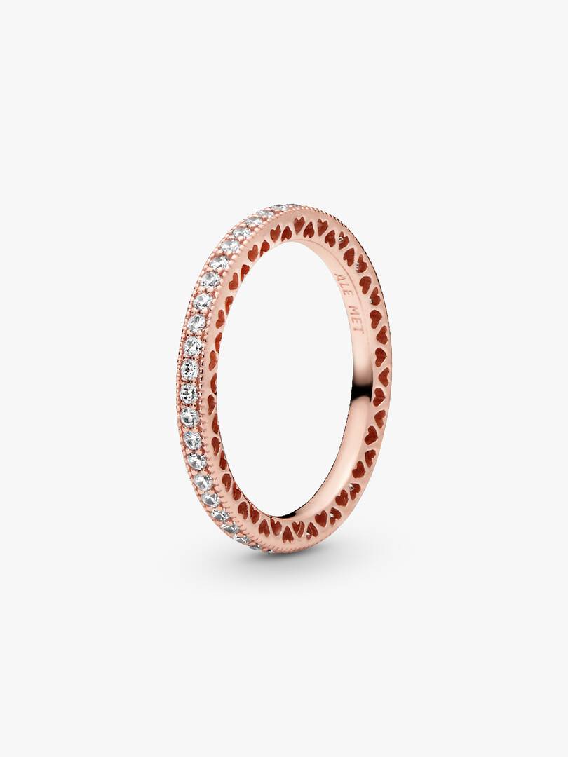 Sparkle & Hearts Ring 14k rose gold plating