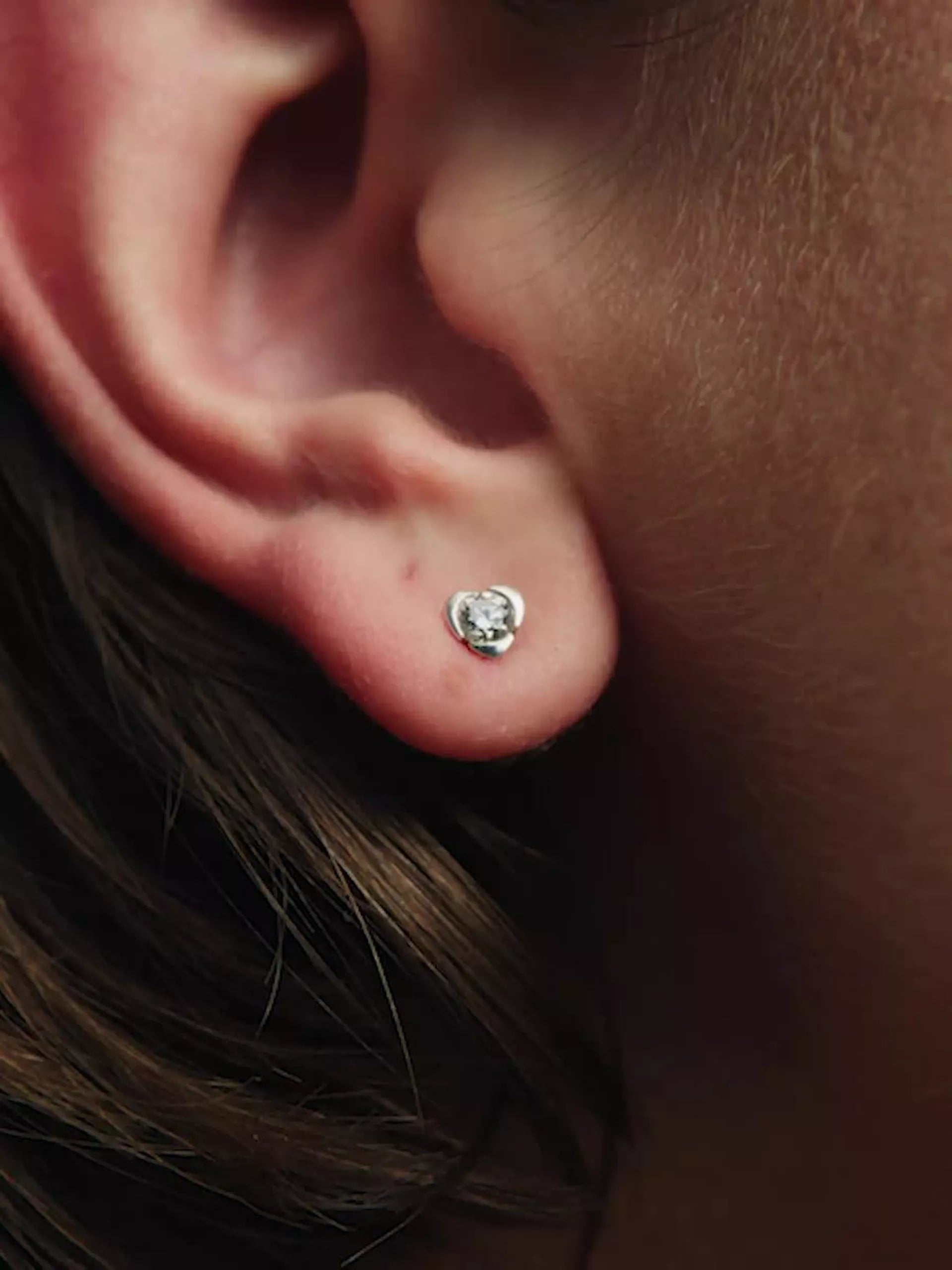 FINAL SALE - Pandora Talisman Sterling Silver Lab-grown Diamond Heart Earrings 0.30 ct TW, Sterling silver