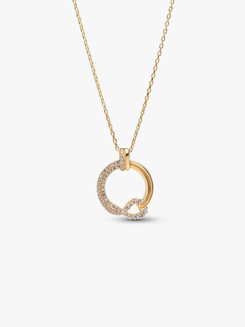 Pandora Infinite Lab-grown Diamond Pavé Circle Pendant Necklace 0.32 ct TW, 14k gold