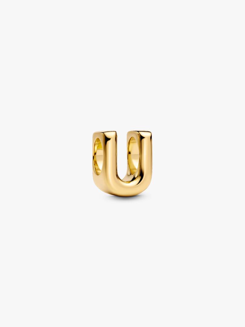 Letter U Alphabet Charm 14k gold plating