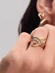 Organically Shaped Heart Small Ring 14k gold plating