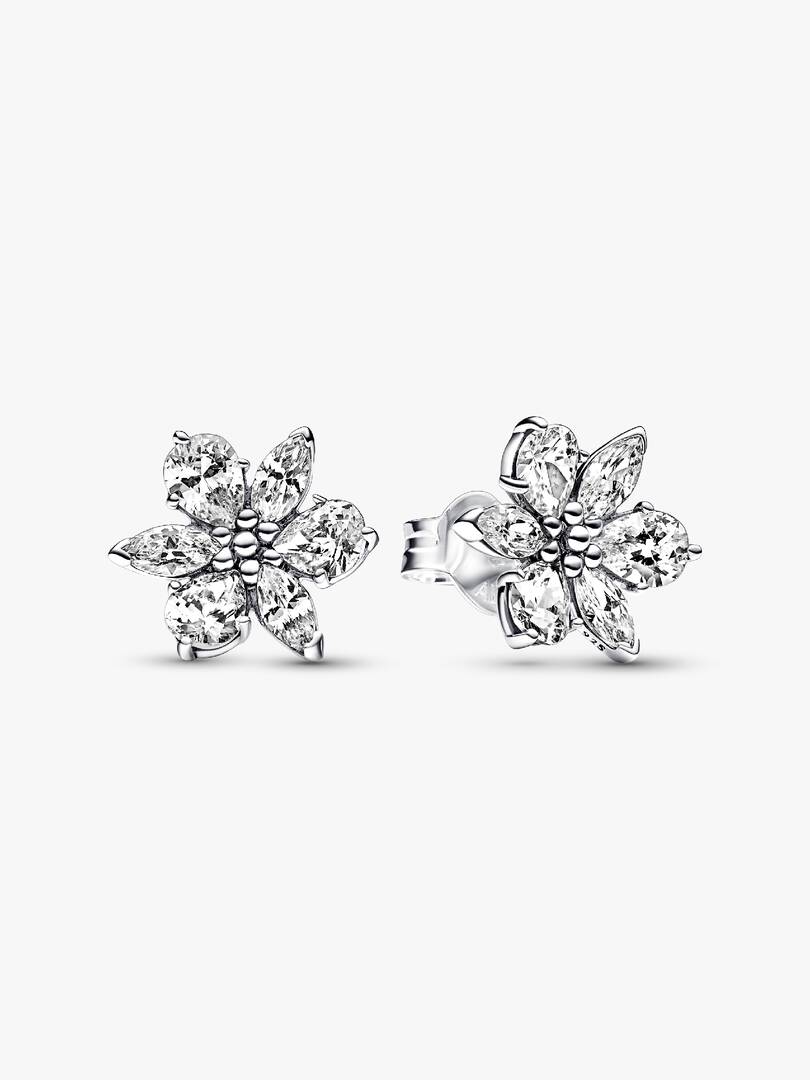 Sparkling Herbarium Cluster Stud Earrings Sterling silver