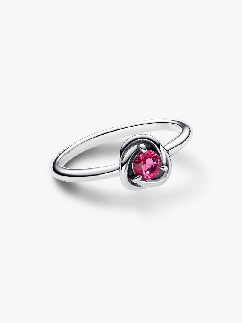 October Pink Eternity Circle Ring Sterling silver