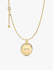 Engravable Sparkling Round Tag Pendant Necklace 2 Quantity