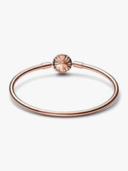 FINAL SALE - Pandora Moments Sparkling Snowflake Clasp Bangle 14k rose gold plating
