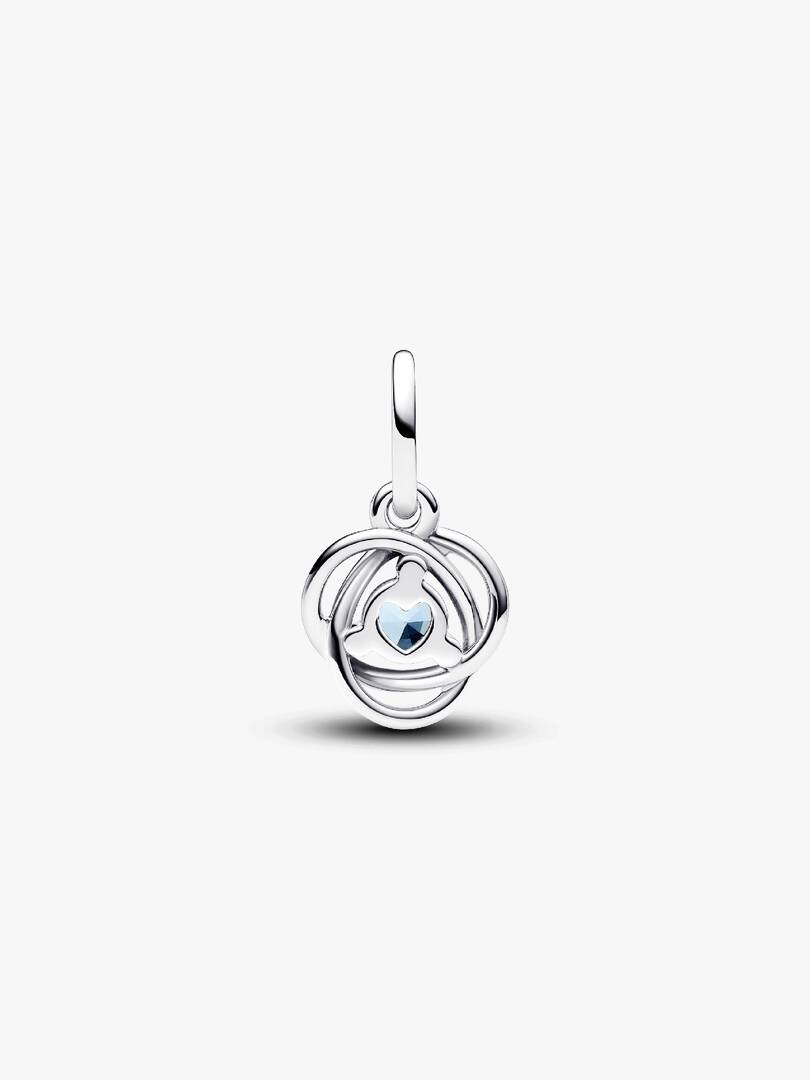 FINAL SALE - Sea Aqua Blue Eternity Circle Dangle Charm Sterling silver