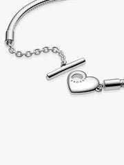 Pandora Moments Heart T-Bar Snake Chain Bracelet Sterling silver