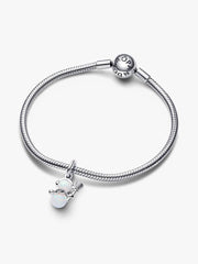 Opalescent Snowman Dangle Charm Sterling silver
