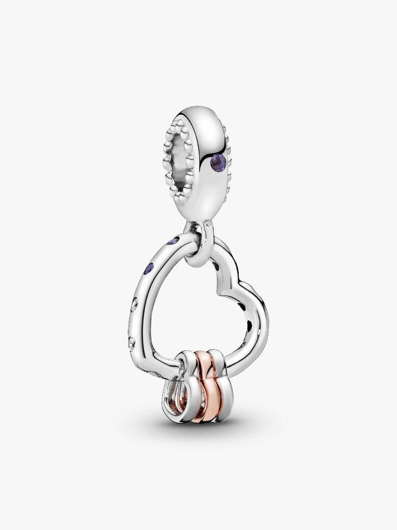 Heart Full of Hearts Dangle Charm Sterling silver, 14k rose gold plating