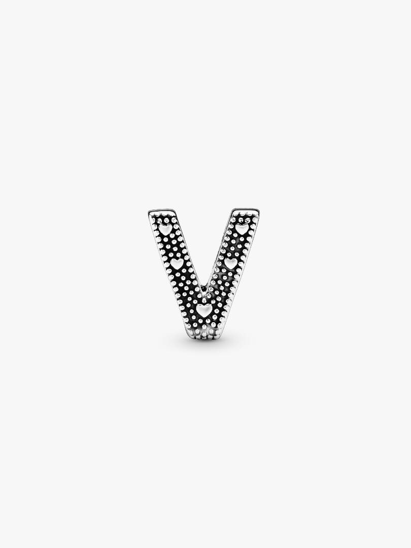 Letter V Alphabet Charm Sterling silver