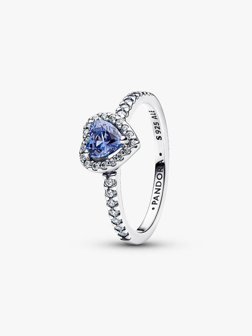 Sparkling Elevated Heart Ring Sterling silver