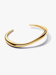 Organically Shaped Open Bangle 14k gold plating