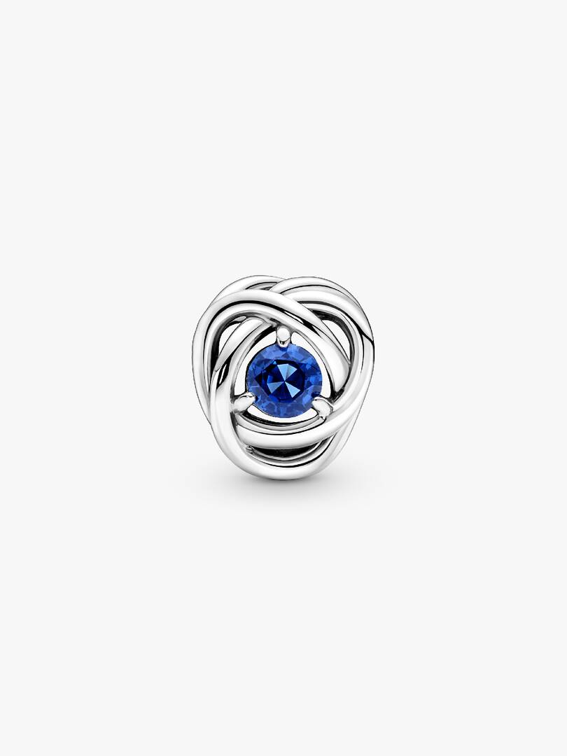 September Blue Eternity Circle Charm Sterling silver